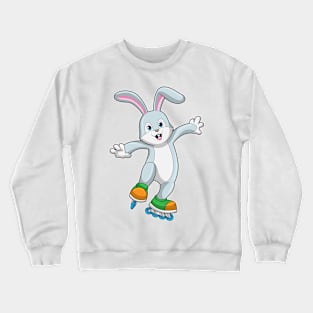 Rabbit as Skater with Inline skates Crewneck Sweatshirt